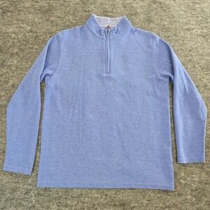 Mizzen and Main Shirt Mens Medium Blue Heather Quarter Zip Pullover Sweater